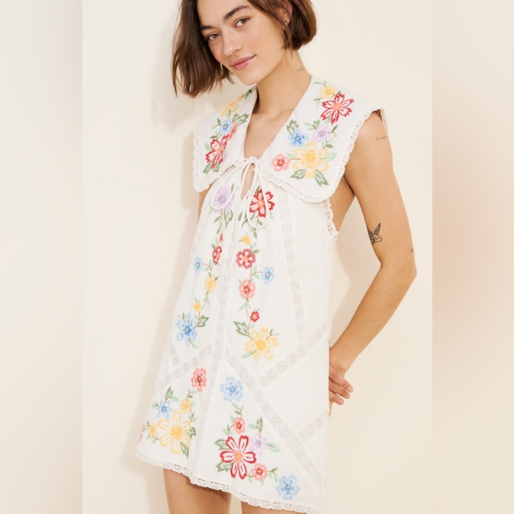 Free People Willow Floral Embroidered Mini Dress - Picture 4 of 10